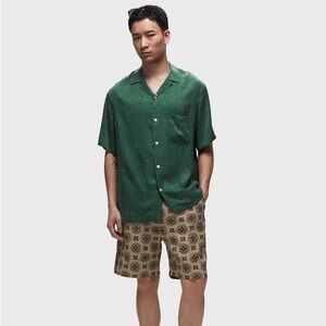 Portuguese Flannel Green Fingerprint Shirt